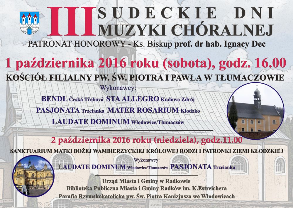 III Sudeckie Dni Muzki Chóralnej - Zdjęcie główne