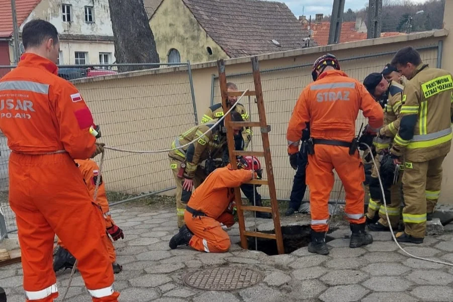 Złoty Stok. Zapadła się droga ujawniając tajemniczy tunel [zdjęcia] - Zdjęcie główne