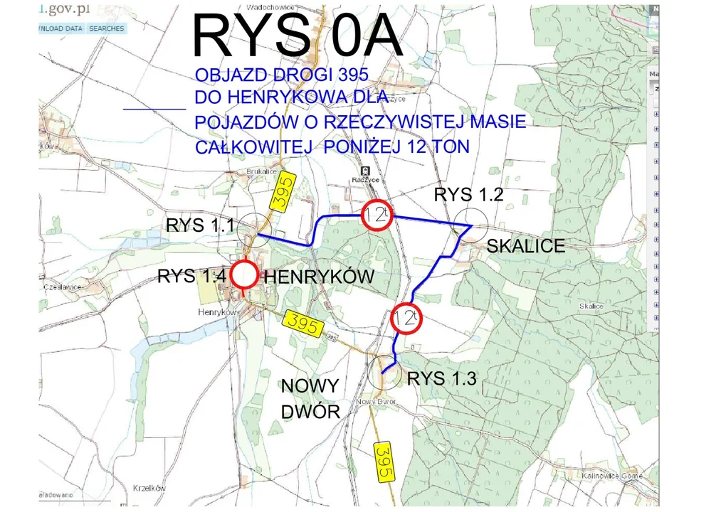 Objazdy w związku z remontem drogi wojewódzkiej w Henrykowie