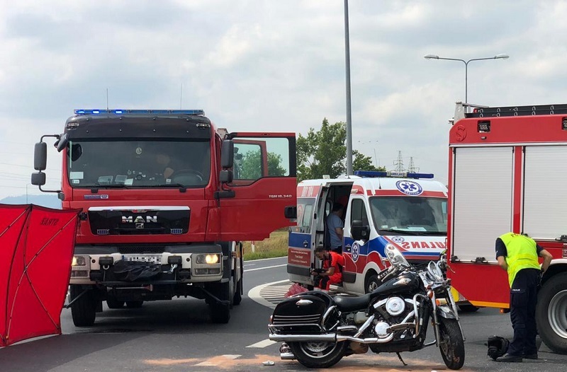 Ząbkowice Śl.: Śmiertelny wypadek z udziałem motocyklisty - Zdjęcie główne