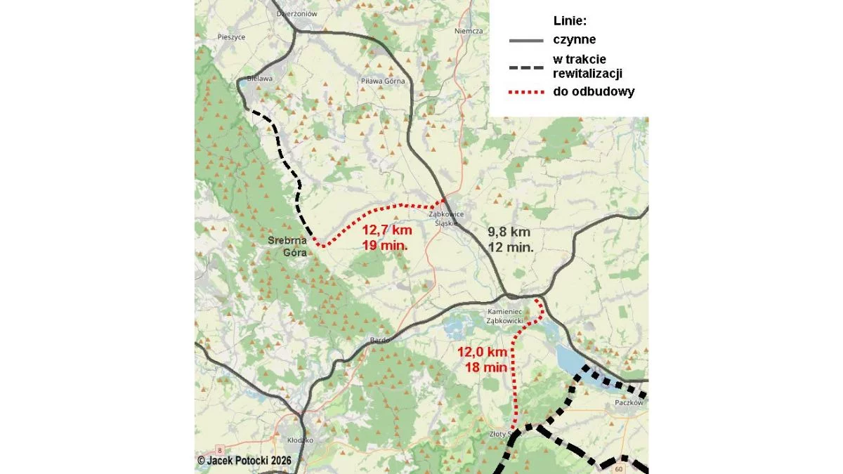 Pociągiem ze Srebrnej Góry do Złotego Stoku przez Ząbkowice? Jest koncepcja 34,5 km trasy
