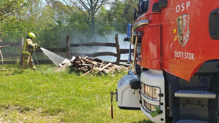 Powiat ząbk. Płoną trawy - Zdjęcie główne