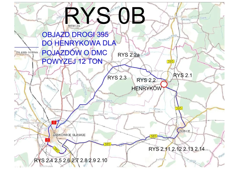 Objazdy w związku z remontem drogi wojewódzkiej w Henrykowie