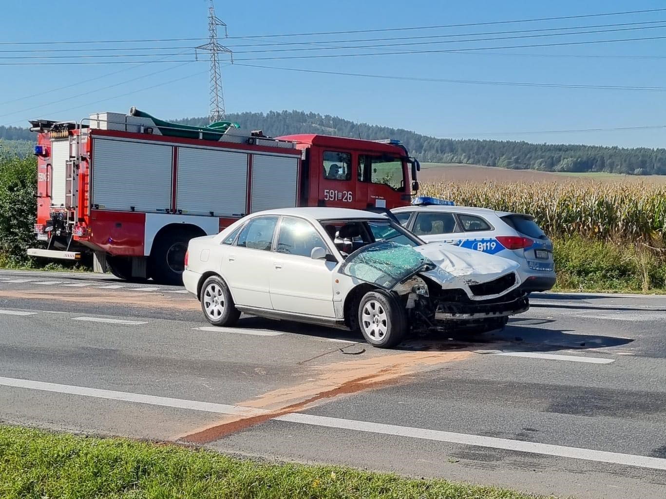 Powiat Ząbkowicki: Wypadek na krajowej ósemce - są poszkodowani